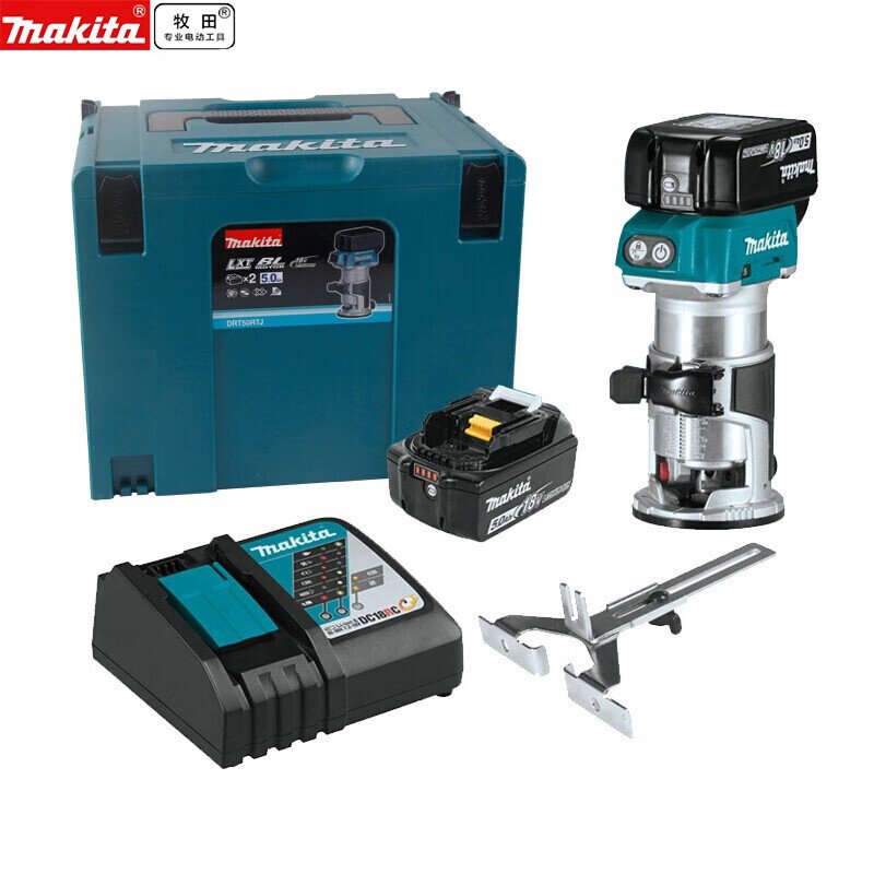 Фрезерно-долбежный станок Makita DRT50RTJ + аккумулятор 5.0Ah, зарядное устройство