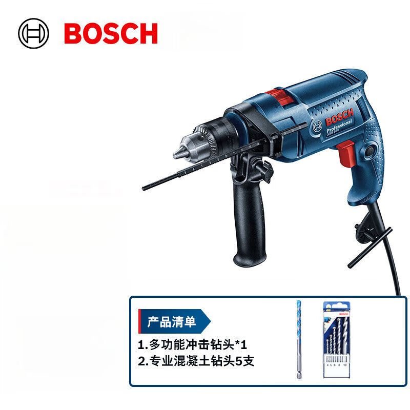 Ударная дрель Bosch GSB 550 + сверла, 5 штук