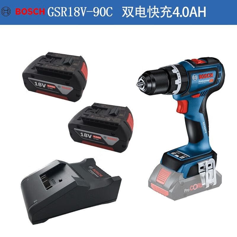 Дрель электрическая Bosch GSR18V-90C + два аккумулятора 18V/4.0Ah, зарядное устройство