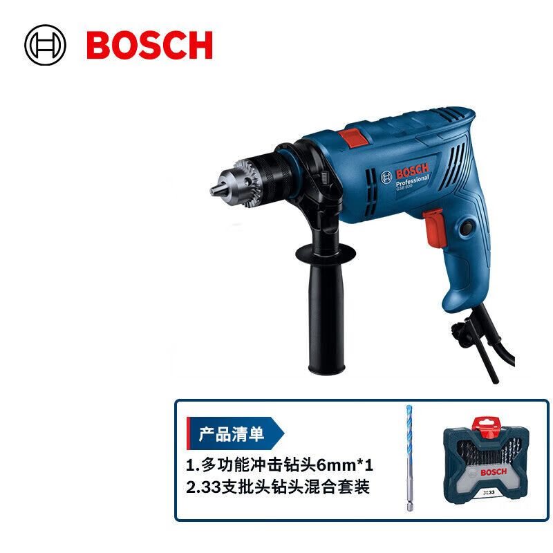 Ударная дрель Bosch GSB 600, ручная дрель, 600 Вт, многофункциональный инструмент для обустройства дома