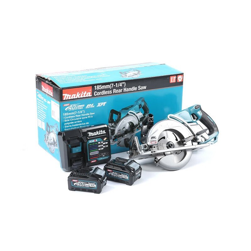 Циркулярная пила электрическая Makita RS001GM201, 185 мм + два аккумулятора 40V/4.0Ah, зарядное устройство