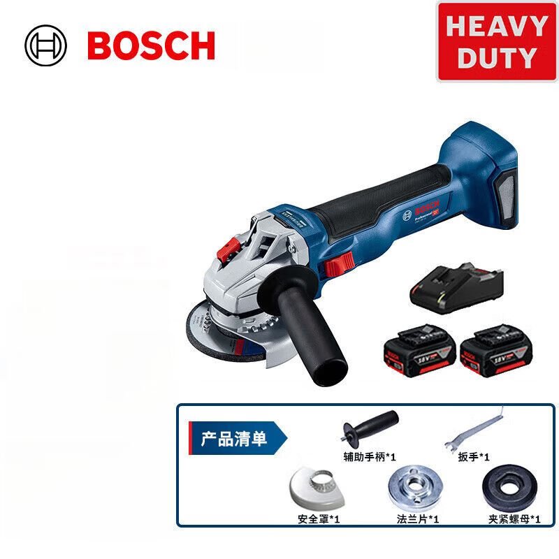 Угловая шлифовальная машина Bosch GWS 18V-10 + два аккумулятора, зарядное устройство