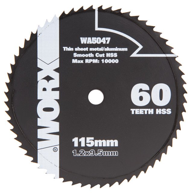 диск пильный WORX 60T 115х1,2х9,5мм по металлу