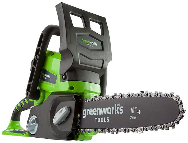 Цепная пила аккумуляторная Greenworks G24CS25, 24 В. Цепная пила аккумуляторная Greenworks G24CS25, 24 В.